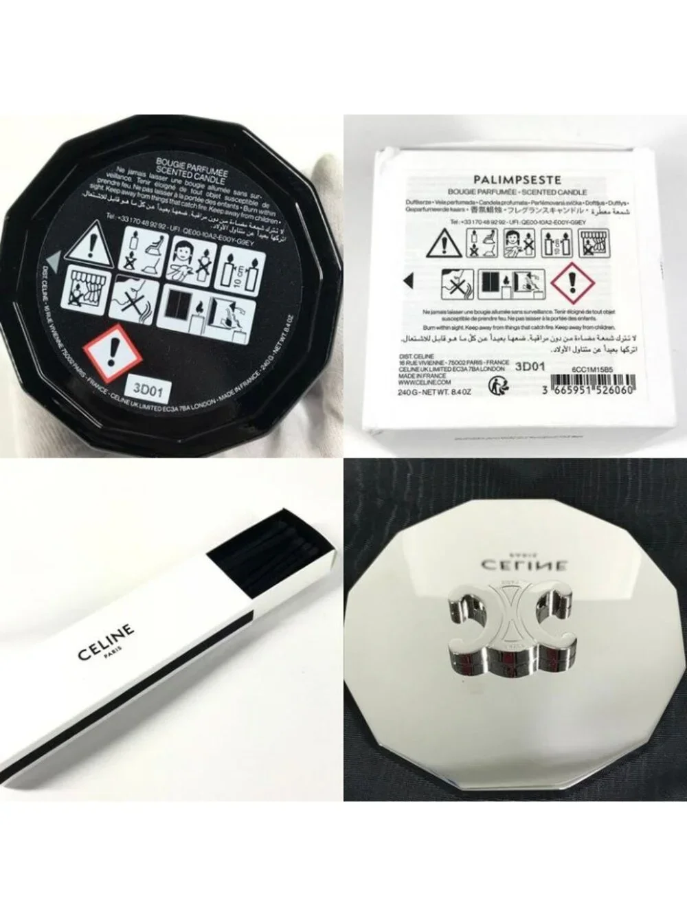 Celine Miscellaneous Goods Candle Set Pottery Black